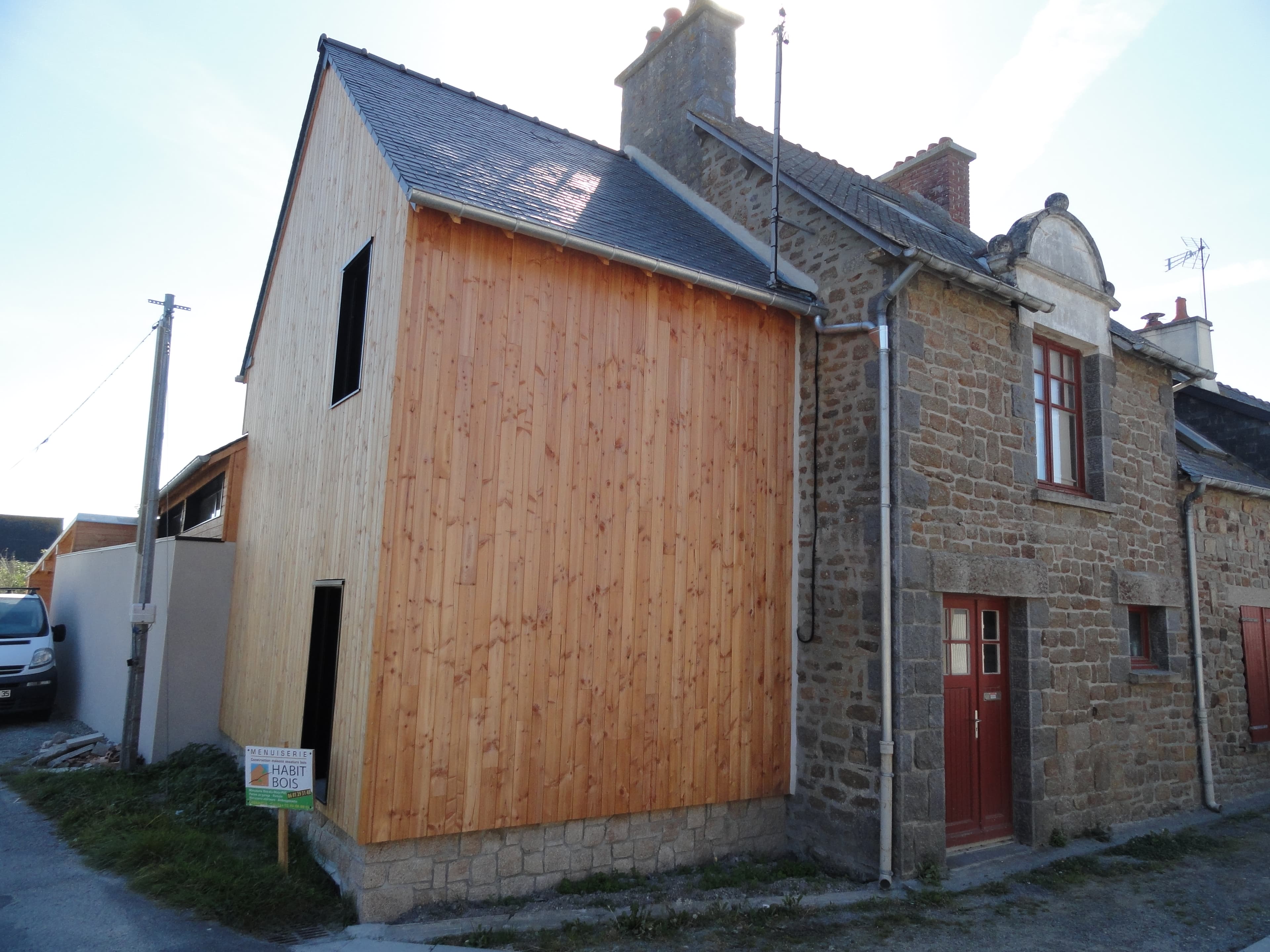 Chantier d'agrandissement ossature bois