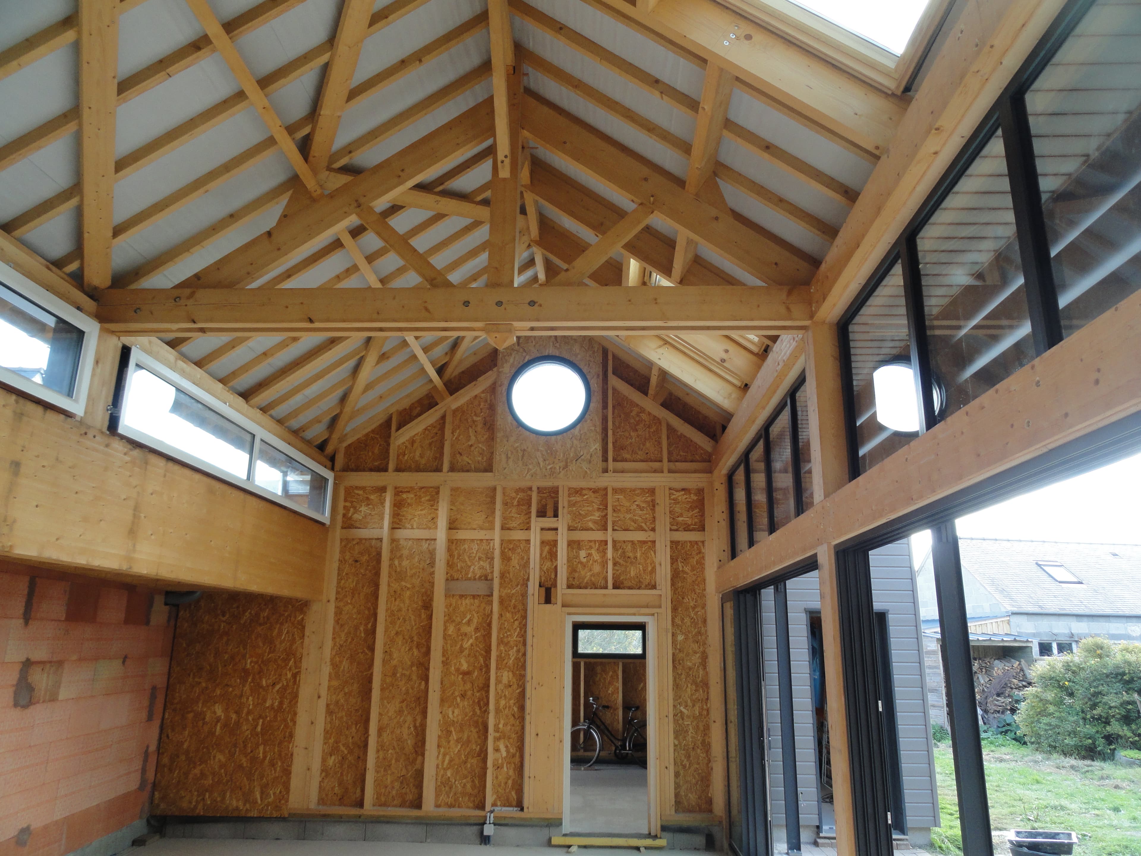 Chantier d'agrandissement ossature bois