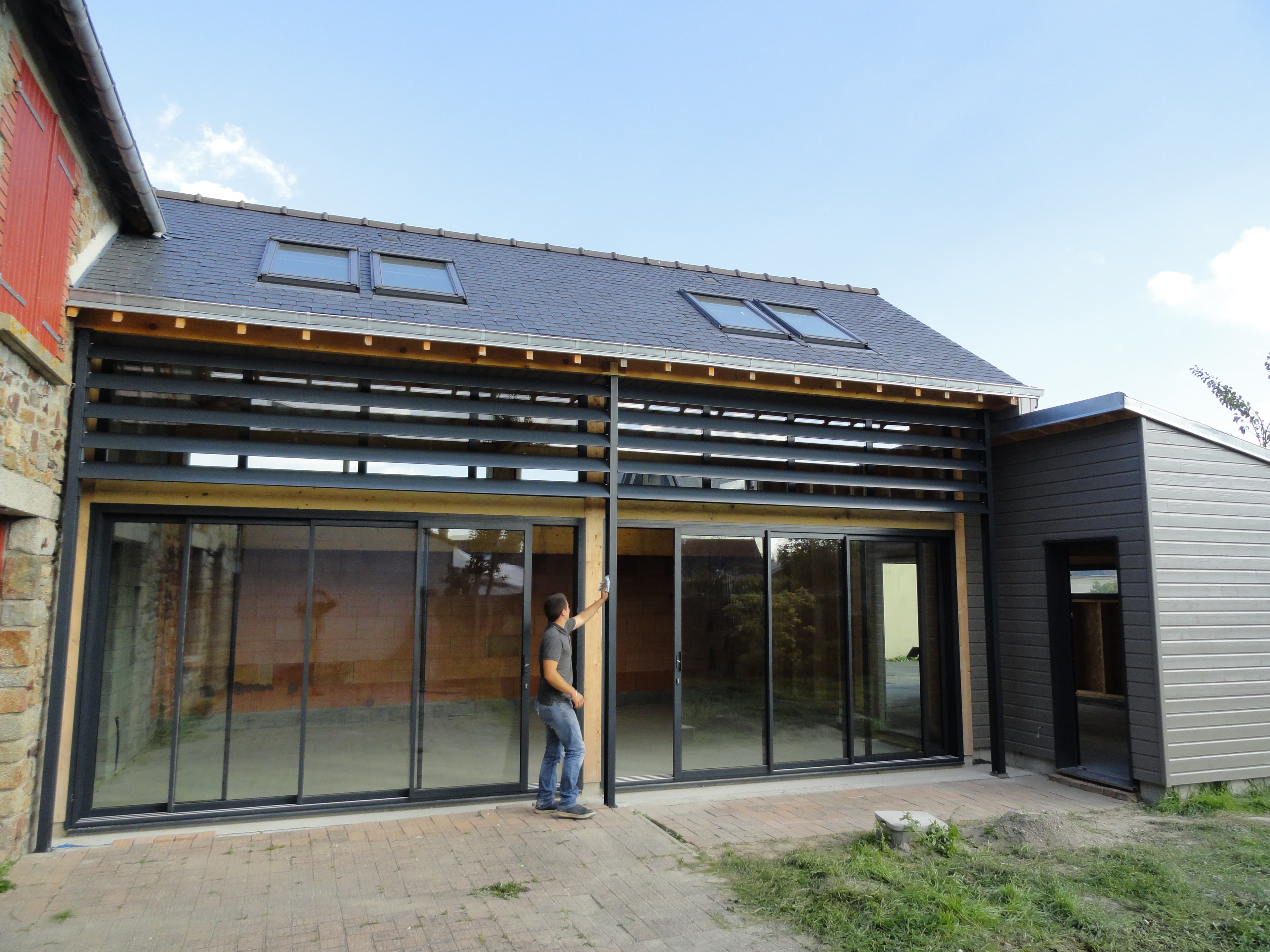 Chantier d'agrandissement ossature bois