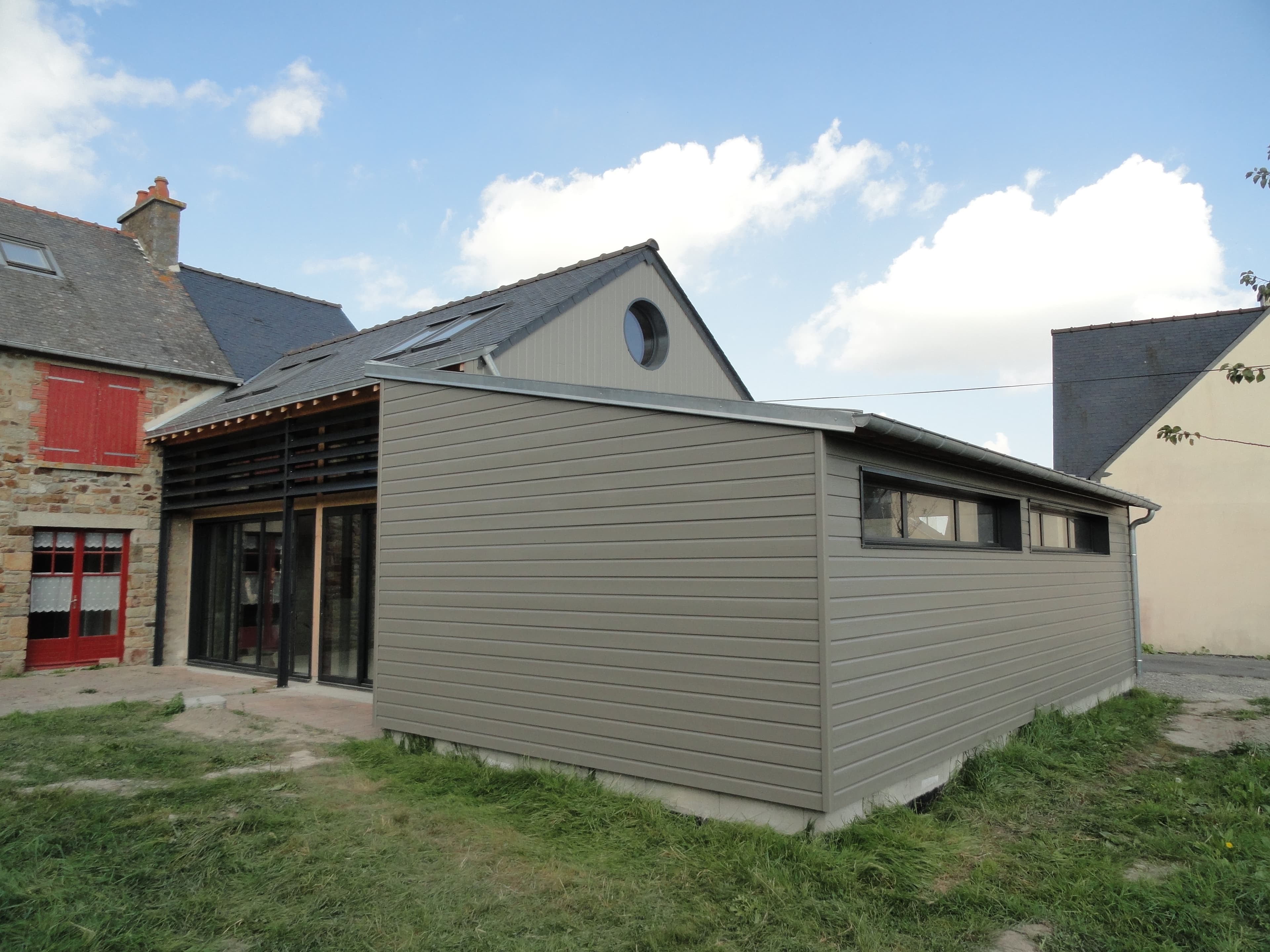 Chantier d'agrandissement ossature bois