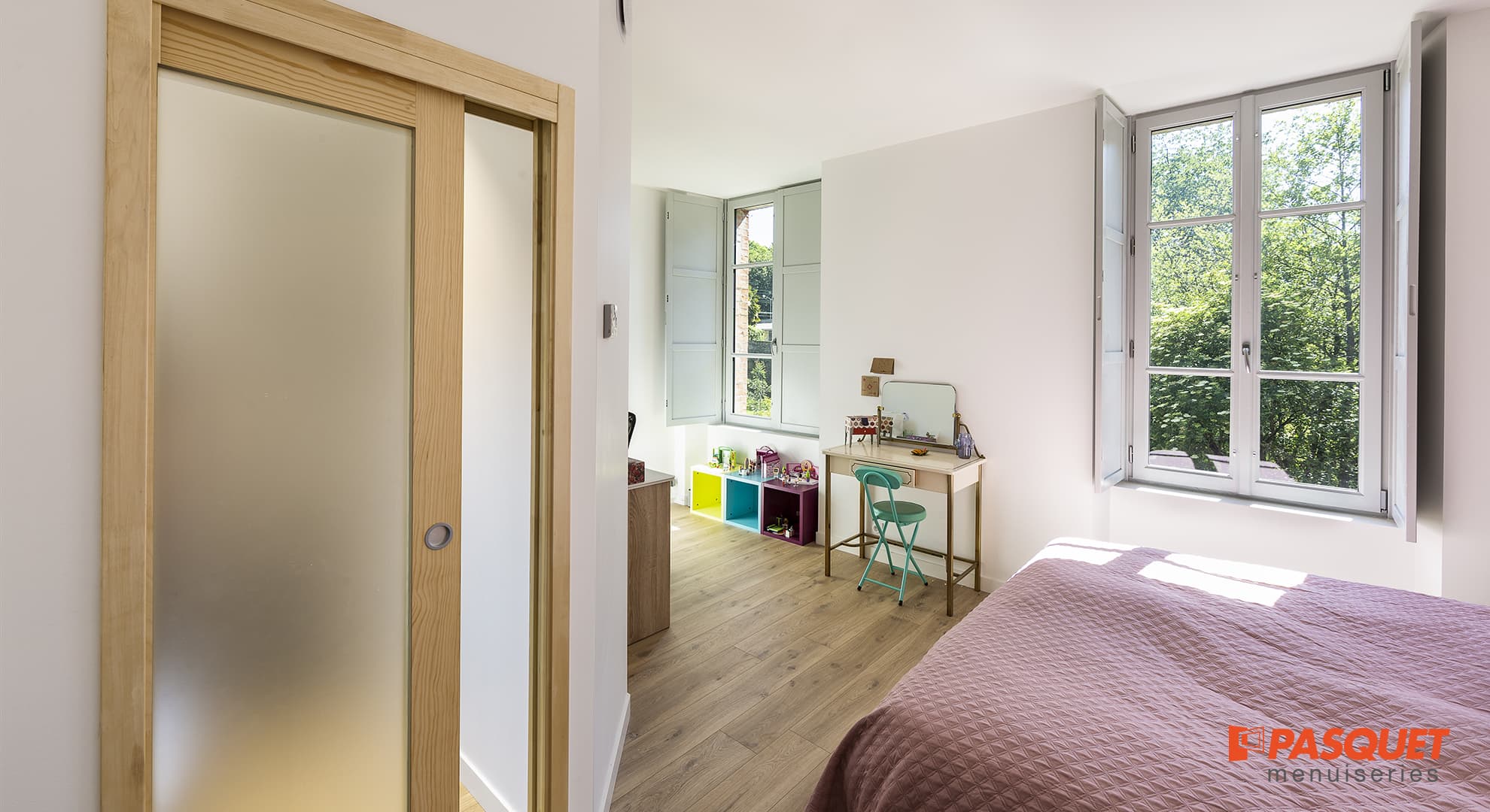 Porte d'intérieur coulissante en bois